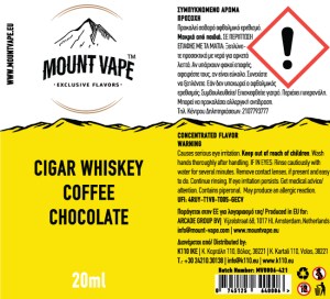 MOUNT VAPE CIGAR WHISKEY COFFEE CHOCOLATE 20ML 60ML FLAVORSHOT