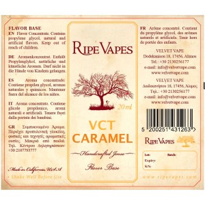 Ripe Vapes VCT Caramel 20ml to 60ml Flavor