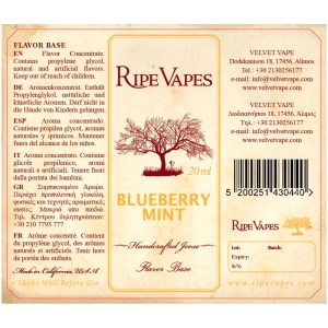 Ripe Vapes Blueberry Mint 20ml to 60ml Flavor