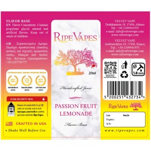 Ripe Vapes Passion Fruit Lemonade 20ml to 60ml Flavor Shot