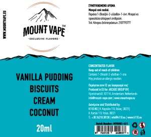 MOUNT VAPE VANILLA PUDDING BISCUITS CREAM COCONUT 20ML 60ML FLAVORSHOT